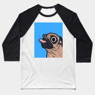 Cartoon Pug Tongue Baseball T-Shirt